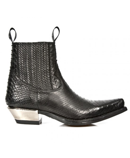 New Rock M.7953 S4 Faux Snakeskin Ankle Boots